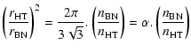 $\displaystyle %
\left( \frac {r_{\rm HT}} {r_{\rm BN}} \right)^2 = \frac {2\pi}...
...} {n_{\rm HT}} \right) = \alpha. \left( \frac {n_{\rm BN}} {n_{\rm HT}} \right)$