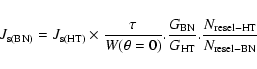 \begin{displaymath}%
J_{\rm s(BN)} = J_{\rm s(HT)} \times \frac{\tau}{W(\theta=0...
...BN}} {G_{\rm HT}}. \frac {N_{\rm resel-HT}} {N_{\rm resel-BN}}
\end{displaymath}