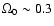 $\Omega_0\sim0.3$