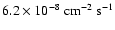 $6.2 \times 10^{-8}~{\rm cm}^{-2} ~{\rm s}^{-1}$