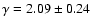 $\gamma=2.09 \pm 0.24$