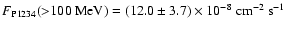 $F_{\rm P1234}({>}100~{\rm MeV}) =(12.0 \pm 3.7) \times 10^{-8}~{\rm cm}^{-2} ~{\rm s}^{-1}$