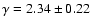 $\gamma=2.34 \pm 0.22$
