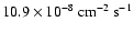 $10.9
\times 10^{-8}~{\rm cm}^{-2} ~{\rm s}^{-1}$
