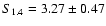 $S_{1.4} =
3.27 \pm 0.47$