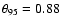 $\theta_{95}= 0.88$