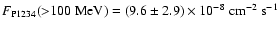 $F_{\rm P1234}({>}100~{\rm MeV})=(9.6 \pm 2.9) \times 10^{-8}~{\rm cm}^{-2} ~{\rm s}^{-1}$
