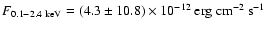 $F_{0.1-2.4~{\rm
keV}} = (4.3 \pm 10.8)\times 10^{-12}~{\rm erg}~{\rm cm}^{-2}~{\rm s}^{-1}$