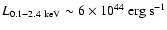 $L_{0.1-2.4~{\rm keV}} \sim 6\times 10^{44}~{\rm erg}~{\rm
s}^{-1}$