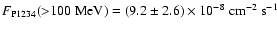$F_{\rm P1234}({>}100~{\rm MeV})=(9.2 \pm 2.6) \times 10^{-8}~{\rm cm}^{-2} ~{\rm s}^{-1}$