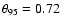 $\theta_{95}= 0.72$