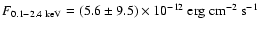 $F_{0.1-2.4~{\rm keV}} = (5.6 \pm 9.5) \times 10^{-12}~{\rm erg} ~{\rm cm}^{-2}
~{\rm s}^{-1}$