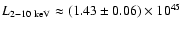 $L_{2-10~{\rm keV}} \approx (1.43 \pm 0.06) \times 10^{45}$