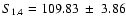 $S_{1.4} = 109.83~ \pm~ 3.86$