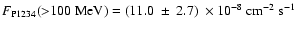 $F_{\rm P1234}({>}100~{\rm MeV}) =(11.0~ \pm~ 2.7)~ \times 10^{-8}~{\rm cm}^{-2} ~{\rm s}^{-1}$