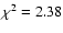$\chi^2=2.38$