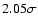 $ 2.05 \sigma$