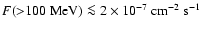 $F({>}100~{\rm MeV}) \la2 \times 10^{-7}~{\rm cm}^{-2} ~{\rm s}^{-1}$