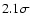 $ 2.1\sigma$