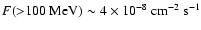 $F({>}100~{\rm MeV}) \sim 4 \times 10^{-8}~{\rm cm}^{-2} ~{\rm s}^{-1}$