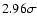 $2.96 \sigma$