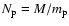 $N_{\rm p} = M/m_{\rm p}$