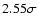 $ 2.55 \sigma$