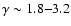 $\gamma \sim 1.8 {-} 3.2$
