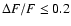 $\Delta F/F \leq 0.2$