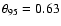 $\theta_{95} = 0.63$