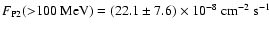 $F_{\rm P2}({>}100~{\rm
MeV})=(22.1 \pm 7.6)\times 10^{-8}~{\rm cm}^{-2} ~{\rm s}^{-1}$