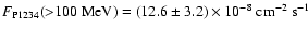 $F_{\rm P1234}({>}100 {\rm ~MeV}) =(12.6 \pm 3.2) \times 10^{-8}~{\rm cm}^{-2} ~{\rm s}^{-1}$