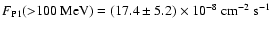$F_{\rm P1}({>}100~{\rm MeV})=(17.4 \pm 5.2) \times 10^{-8}~{\rm cm}^{-2} ~{\rm s}^{-1}$