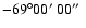 $-69^{\circ}00\hbox{$^\prime$ }00\hbox{$^{\prime\prime}$ }$