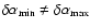 $\delta \alpha_{\rm min} \neq \delta \alpha_{\rm max}$