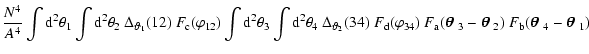 $\displaystyle {N^4\over A^4}
\int{\rm d}^2\theta_1\int{\rm d}^2\theta_2~\Delta_...
...italics \hbox{$\bf\theta$ }}_4-{\textfont1=\bolditalics \hbox{$\bf\theta$ }}_1)$