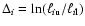 $\Delta_i=\ln(\ell_{i{\rm u}}/\ell_{i{\rm l}})$