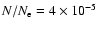 $N/N_{\rm e}=4 \times 10^{-5}$