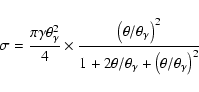 \begin{displaymath}\sigma = \frac{\pi \gamma\theta^2_\gamma}{4} \times
\frac{\le...
...+ 2\theta/\theta_\gamma+ \left(\theta/\theta_\gamma \right)^2}
\end{displaymath}