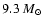 $9.3~M_{\odot}$