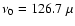 $\nu_{0}= 126.7~\mu$