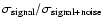 $\sigma_{\rm signal}/\sigma_{\rm signal+noise}$