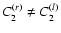 $C_{2}^{(r)} \neq C_{2}^{(l)}$