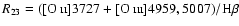 $R_{23} = (\hbox{[O~{\sc ii}]}3727 + \hbox{[O~{\sc iii}]}4959,5007)/\hbox{H$\beta$ }$