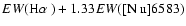 $EW(\hbox{H$\alpha$ })+1.33EW(\hbox{[N~{\sc ii}]}6583)$
