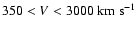 $350<V<3000~{\rm km~s}^{-1}$