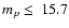 $m_p \leq ~15.7$