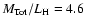 $M_{{\rm Tot}}/L_{\rm H}=4.6$