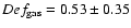 $Def_{{\rm gas}}=0.53 \pm 0.35$