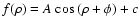 $f(\rho) = A~{\rm cos}~(\rho+\phi)+c$